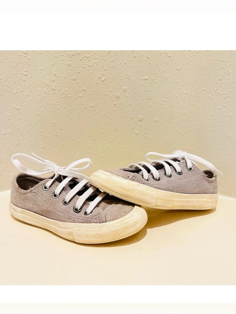 Converse Kids Custom Rare Unisex Low Top Lilac Leather Sneakers 11